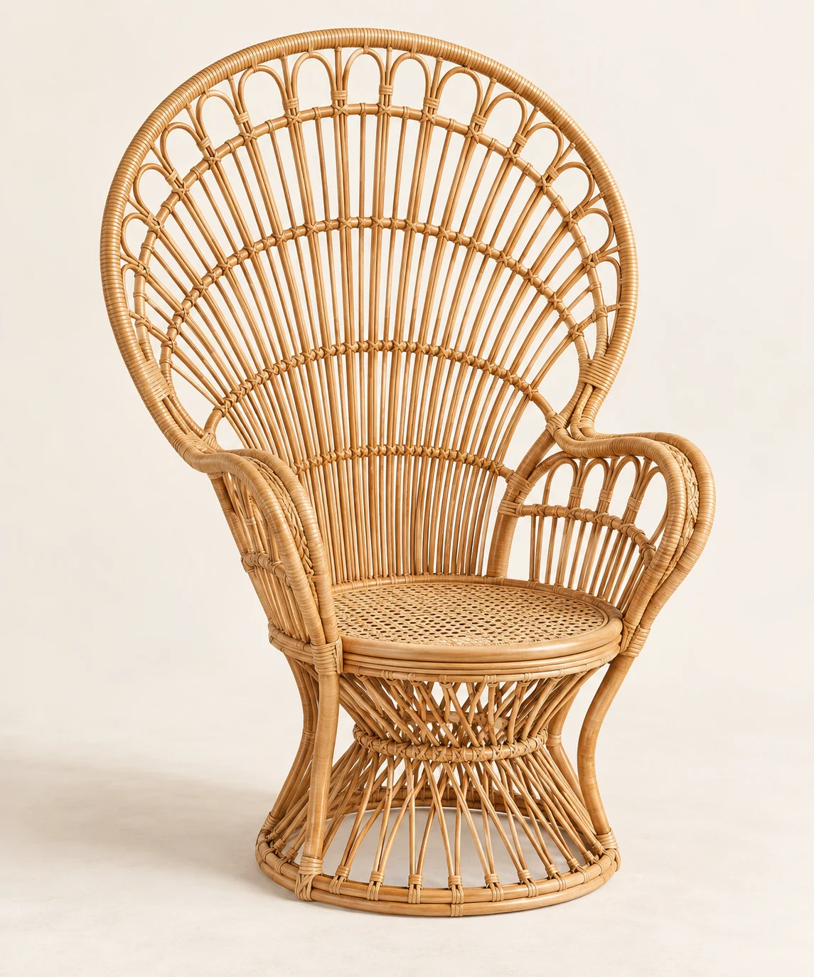 Solana Peacock Chair in Natural Honey